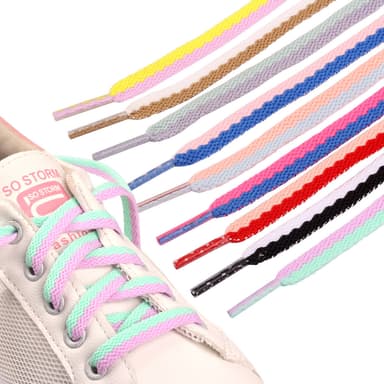 Flade snørebånd 1-par MultiColor 100 cm