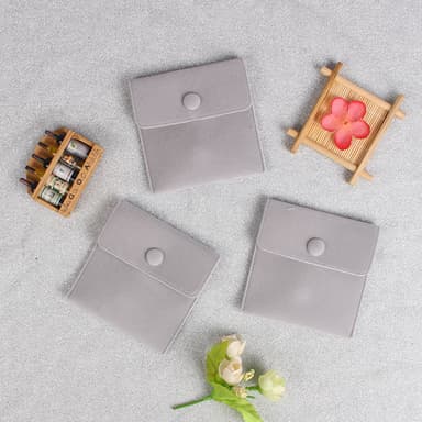 Smykketasker Jewlry Pouches 10-pak Grå 10x10x0.5 cm