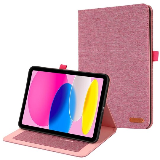 Til iPad 10.9 (2022) Tabletetui, omslagsstofstruktur - lyserød
