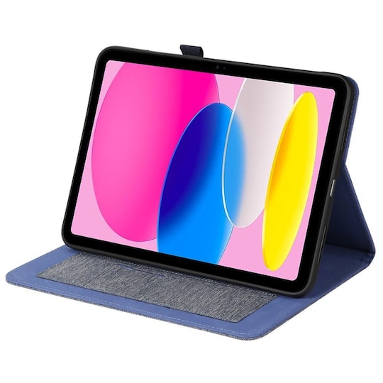 Til iPad 10.9 (2022) Tabletetui Dækstof Tekstur - Blå