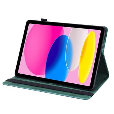 Til iPad 10.9 (2022) Tabletetui Cover Blomsterprægning - Grøn