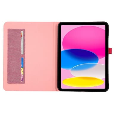 Til iPad 10.9 (2022) Tabletetui, omslagsstofstruktur - lyserød
