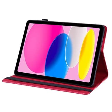Til iPad 10.9 (2022) Tabletetui Cover Blomsterprægning - Rød