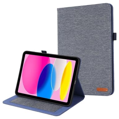 Til iPad 10.9 (2022) Tabletetui Dækstof Tekstur - Blå
