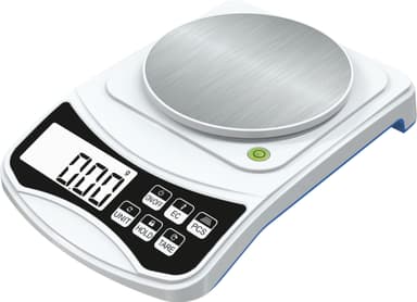 Digital vægt batteridrevet 500g/0,01g hvid