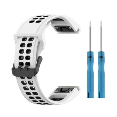 Klockarmband silikon Hvid 20 mm Garmin Fenix 7S/7S Solar/7S Sapphire Solar/6S/6S Pro/5S/5S Plus/Instinct 2S