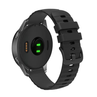 Urrem silikone Sort 20 mm Samsung Galaxy Watch 5/4 40mm 44mm/Gear Sport, Huawei Watch GT3 42 mm, Honor Watch SE, Huami Amazfit GTS 3,Garmin Forerunner 158/55/245/645/Venu Sq