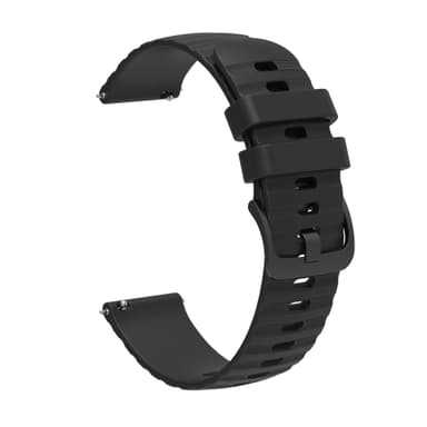 Urrem silikone Sort 20 mm Samsung Galaxy Watch 5/4 40mm 44mm/Gear Sport, Huawei Watch GT3 42 mm, Honor Watch SE, Huami Amazfit GTS 3,Garmin Forerunner 158/55/245/645/Venu Sq
