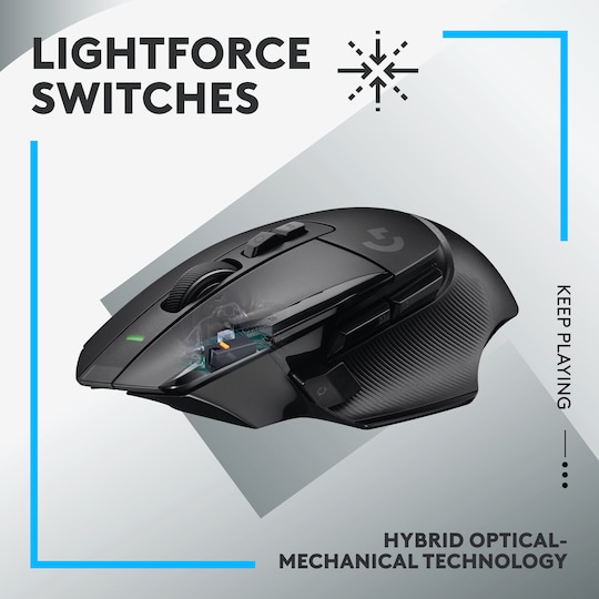 Logitech G502 X Lightspeed trådløs gaming mus (sort)