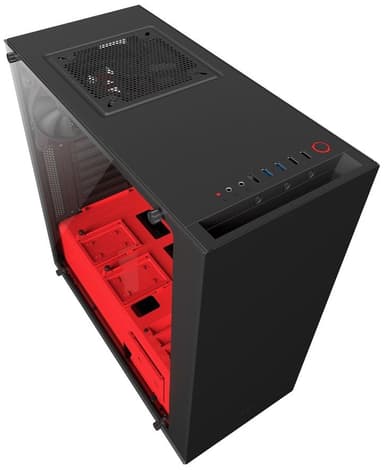 NZXT S340 Elite PC-kabinet - mat sort/rød