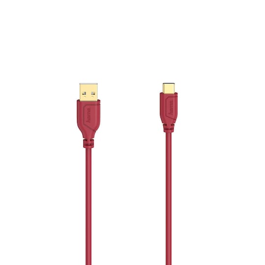 HAMA Kabel USB-C Flexi-Slim USB-A-USB-C Guld Rød 0,75m