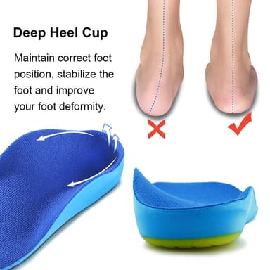 Orthotic Arch Support Shoe Insoles 1 par Blå 39 1/3 -40 2/3