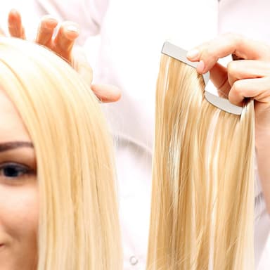 Dobbeltklæbende tape til hair extensions/parykker 10 ark 240 pinde
