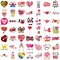 Valentinsdag klistermærker 100-pak Lyserød