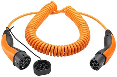Type 2 spiralopladningskabel, op til 11 kW, m, Orange