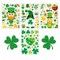 Vinduesmærkater St. Patrick&#39 s Day Static 4 ark MultiColor