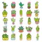 Kaktusklistermærker 50-pak Grøn