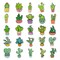 Kaktusklistermærker 50-pak Grøn
