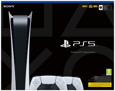PlayStation 5 Digital Edition + 2x DualSense controller-pakke