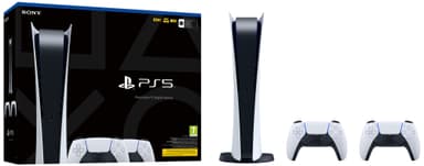 PlayStation 5 Digital Edition + 2x DualSense controller-pakke