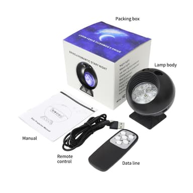 Musik Starry Nebula Night Light Projector Sort