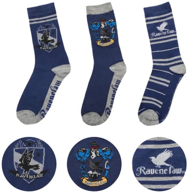 Hogwarts sokker 3-pak (Ravenclaw)