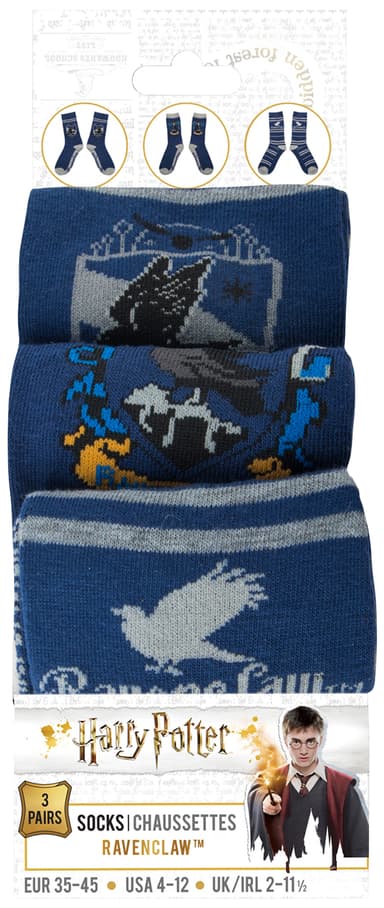 Hogwarts sokker 3-pak (Ravenclaw)