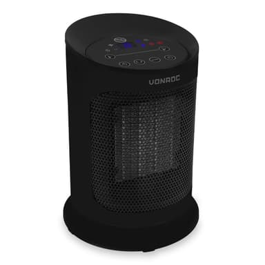 VONROC Elektrisk varmeblæser - 1200W/1800W - keramisk - 3 indstillinger - termostat - timer - LED display - swing funktion - 20m2