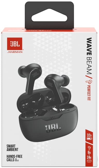 JBL Wave Beam True Wireless in-ear høretelefoner (sort)