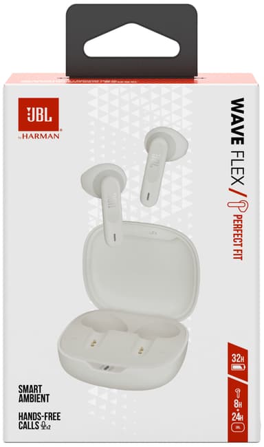 JBL Wave Flex True Wireless in-ear høretelefoner (hvid)