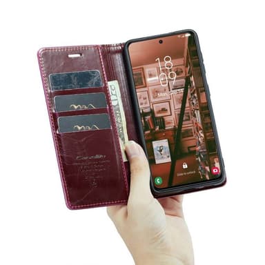 CaseMe Wallet 3-kort Samsung Galaxy S23 - Vinrød