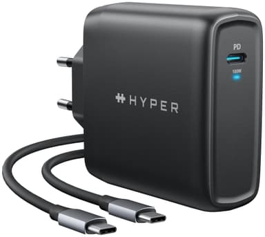 Hyper HyperJuice 100 W USB-C oplader (sort)