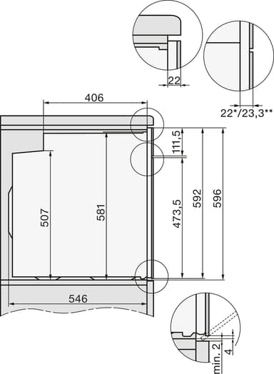 Miele ovn H2467BPOBSW integreret
