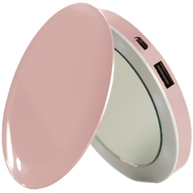 Hyper Pearl make-up spejl + powerbank - rosaguld