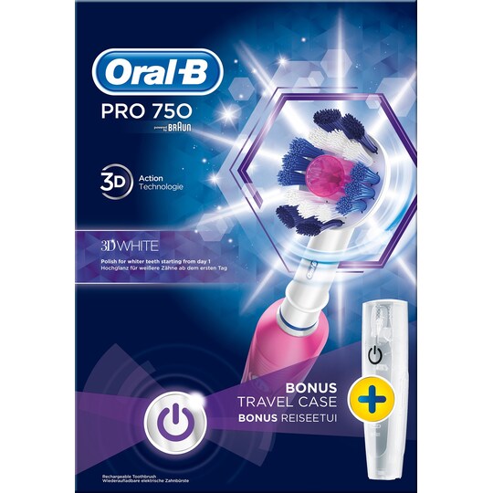 Oral B Pro 750 elektrisk tandbørste (pink)