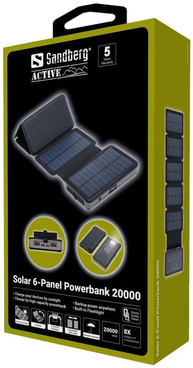 Sandberg Solar 6-panel oplader med powerbank