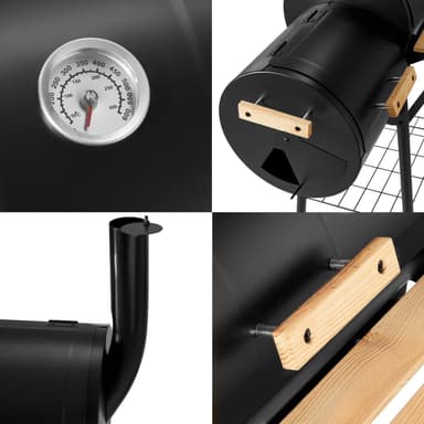 Grill med termometer - sort