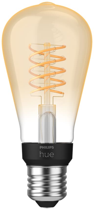 Se Philips Hue W elpære 7,2W Filament ST64 E27 hos Elgiganten