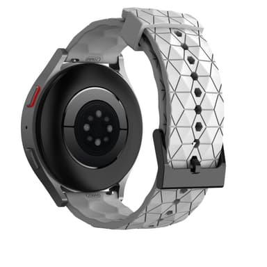 Fodbold mønster urrem silikone 2-pak hvid 20 mm Samsung Galaxy Watch 4 40 44mm/4 Classic 46 42 mm 2021, Garmin Vivoactive 3 Music/Forerunner 645/245 Music/Venu/Venu Sq, Amazfit GTS/GTR 42mm