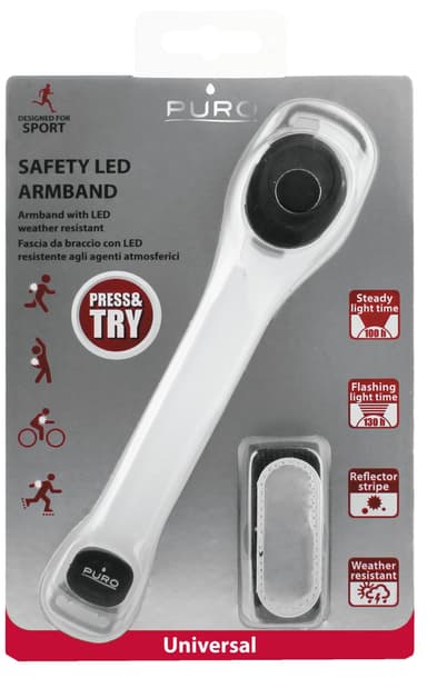 Puro Universal armbånd med LED - rød