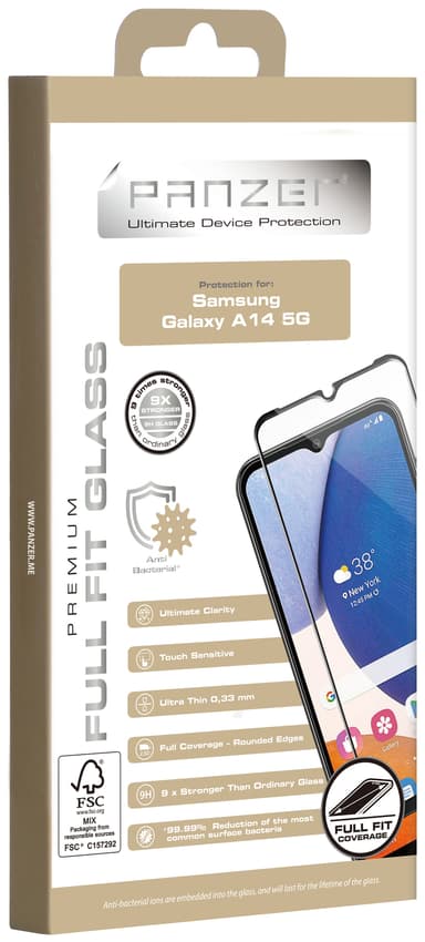 Panzer Full-Fit skærmbeskytteren Samsung Galaxy A14 (sort)