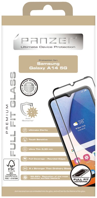 Panzer Full-Fit skærmbeskytteren Samsung Galaxy A14 (sort)
