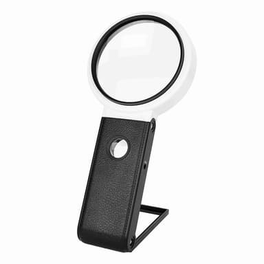80 mm foldet forstørrelsesglas med UV LED-lys, 6X 25X forstørrelsesglas
