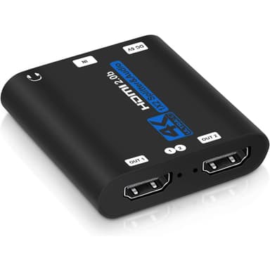HDMI 2.0 Splitter 1 Port ind 2 ud 4K60HZ Sort