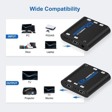 HDMI 2.0 Splitter 1 Port ind 2 ud 4K60HZ Sort