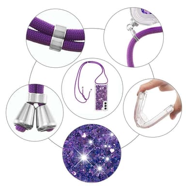 SKALO Samsung S23 Kvicksand Glitter Mobile Collar - Lilla