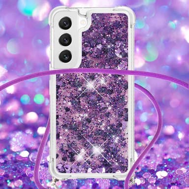 SKALO Samsung S23 Kvicksand Glitter Mobile Collar - Lilla