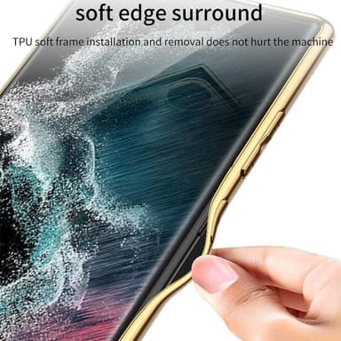 SKALO Samsung S23 Ultra PU-læder Gold Edge Cover - Sort