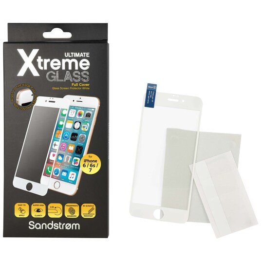 Sandstrøm Curved Glass iPhone 6/6S/7 - hvid