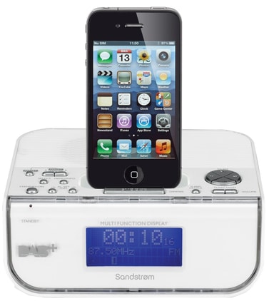Sandstrøm clock radio med iPod dock S4CRDIW12E Elgiganten